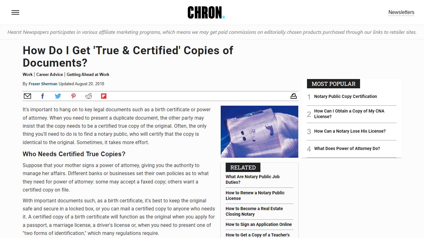 How Do I Get 'True & Certified' Copies of Documents? - Chron